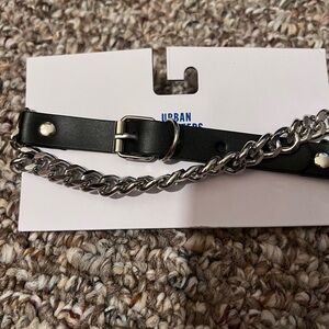 NWT leather chain choker